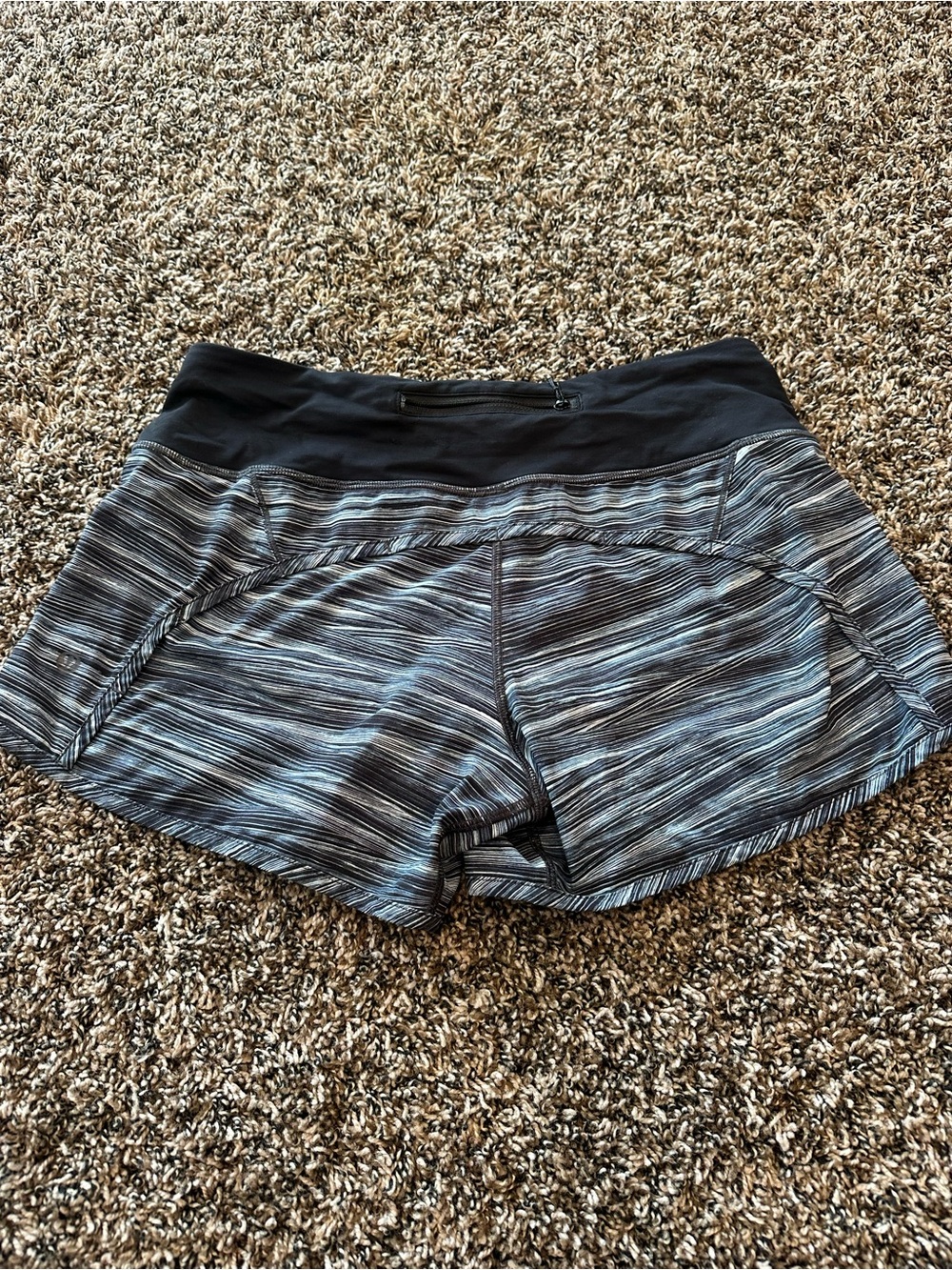lululemon Women’s Black & Gray Striped Athletic Shorts